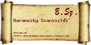 Baranszky Szaniszló névjegykártya